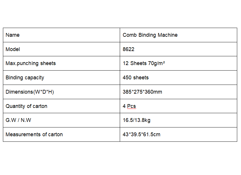 8622 Combs Binding Machine 21  - đánh giá và giá Binding Machine Comb