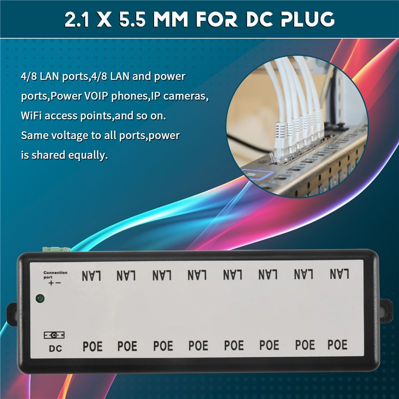 PHILE-8 Ports Poe Injector Poe - đánh giá và giá Power Over Ethernet